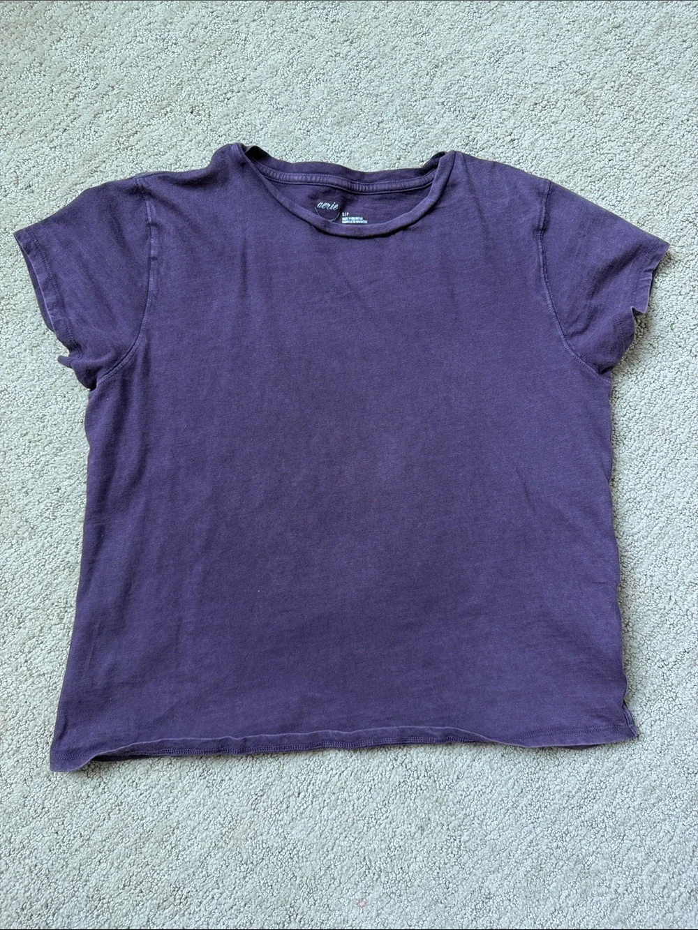 aerie Deep Purple Short Sleeve Top & Matching Pants Set